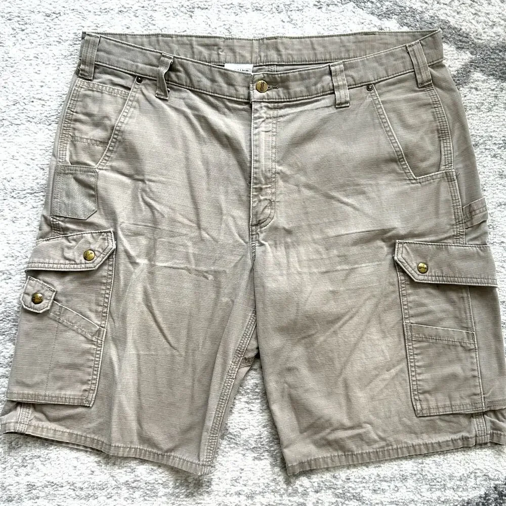 Carhartt Beige Carpenter Ripstop Utility Work Shorts Size 40